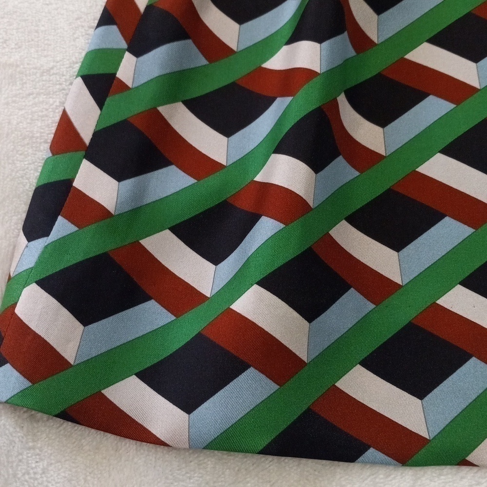 J. Crew Ratti Retro Silk Geometric Skirt in Simpatico Diamond Lattice NWT - Picture 13 of 16